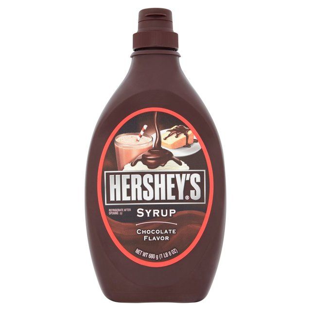 hershey's syrup is shown on a white background