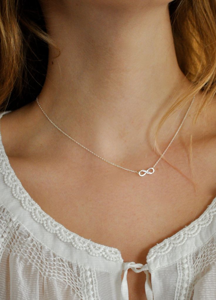 Infinity Jewelry Rings, Infinity Sign Necklace, Infinite Necklace, Infinity Signs, Simple Symbols, T Necklace, Infinity Necklace Gold, Delicate Silver Necklace, Infinity Necklace Silver