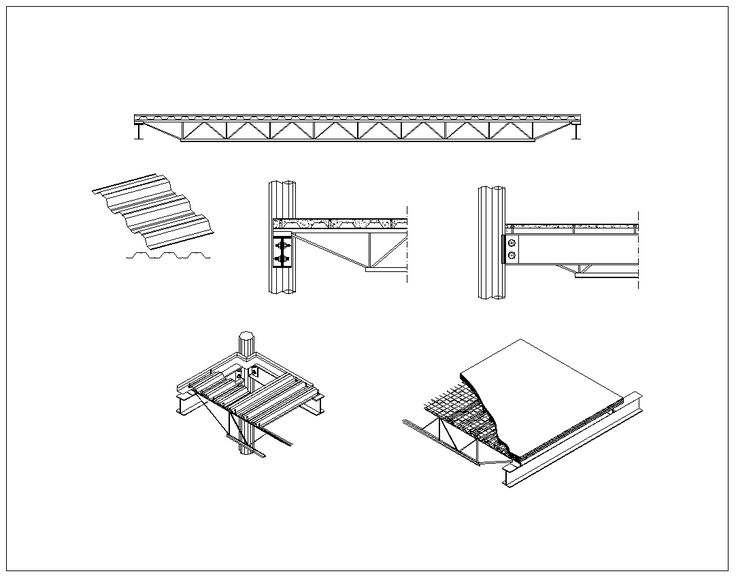 an architectural drawing shows the various parts of a structure that is being constructed in three different stages