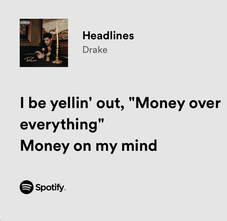 an ad for spotify that reads i be yeelin out, money over everything