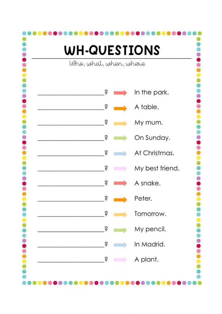 a printable worksheet with the words who - questions on it