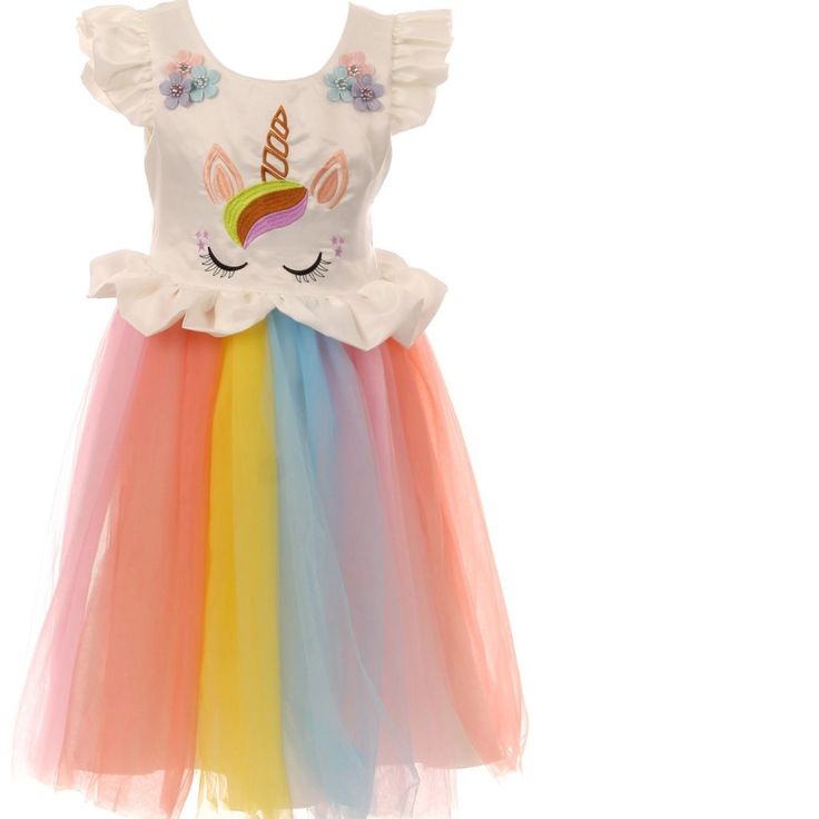 Lovely Unicorn Cap Sleeve Tulles Tutu Flower Girls Dress. Come With 1 Dress Only (Doesn't Come With Any Accessories) Lightweight And Soft Fabric. 97% Cotton. Available: M (3-4), L(4-5), Xl(5-6), Xxl(6-7), Xxxl(7-8) Pp 900102 Unicorn Ruffle White M - 3xl (For 4 - 8 Year Old Girls) Perfect For Any Graduation, Occasions, Summer, Fall, Christmas, Holiday, Easter, Thanksgiving, Birthday, Party Outfits , Banquet, Playwear, Sundress And School Dress. Perfect For School, Playwear, Daily Wear, Party Outf Tutu Flower Girls, Thanksgiving Birthday Party, Easter Birthday Party, Billabong Girls, Flower Girls Dress, Girls Dresses Online, Flower Girl Dresses Tutu, Birthday Party Outfits, Birthday Flower