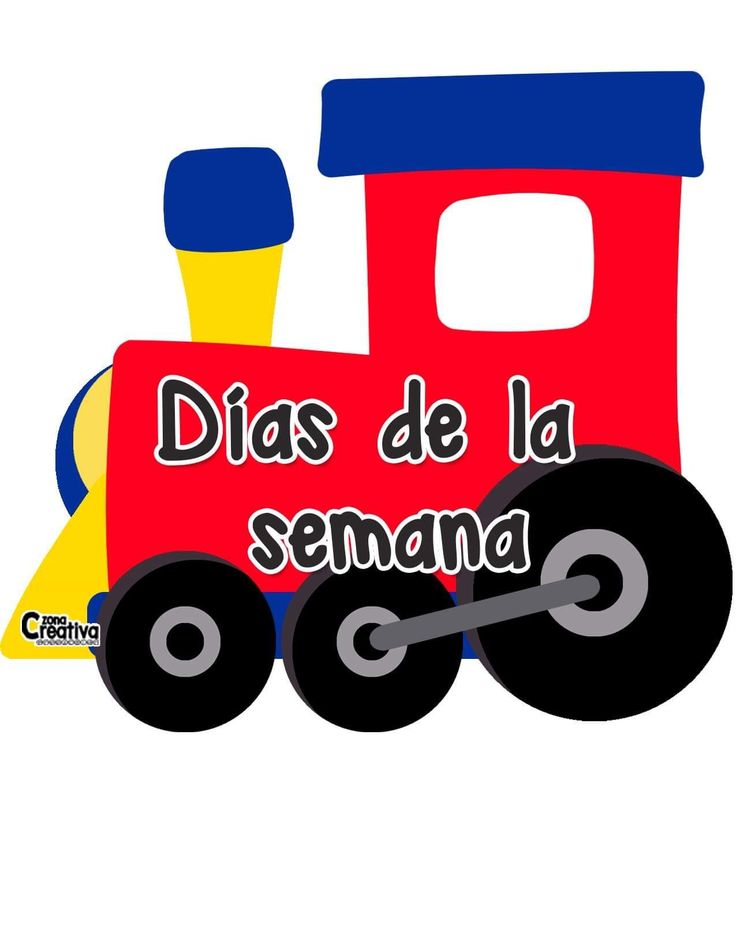 a red and blue train with the words dias de la semand