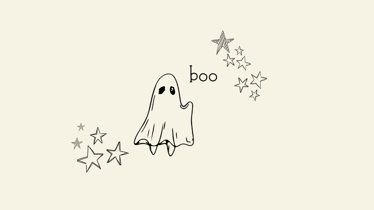 a drawing of a ghost with stars coming out of it's mouth that says boo