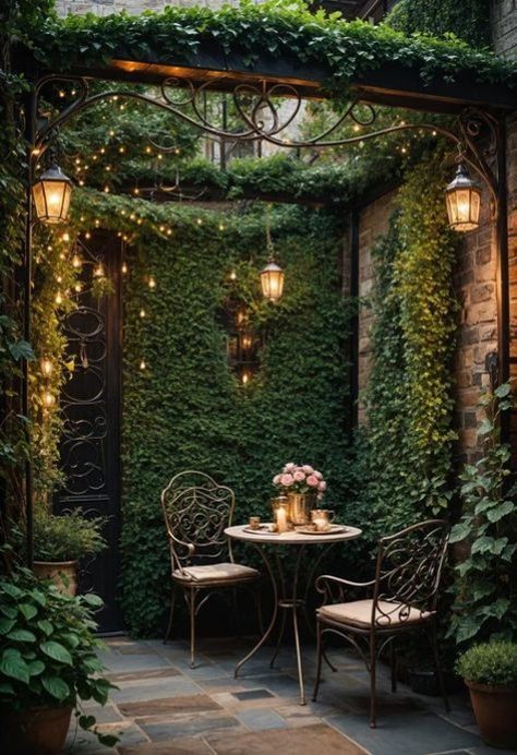 #homedecor #homedecoration #homedecoridea #homedecortips #homedecorinspo #homedecorative #homedecortions #homedecor4seasons #bedroom Pergola Courtyard Ideas, Backyard Pergola Ideas Patio Design, Patio Hanging Plants, Patio Styling Ideas, Backyard Corner Ideas, Courtyard Dining, Backyard Cafe, Design Per Patio, Cottage Backyard