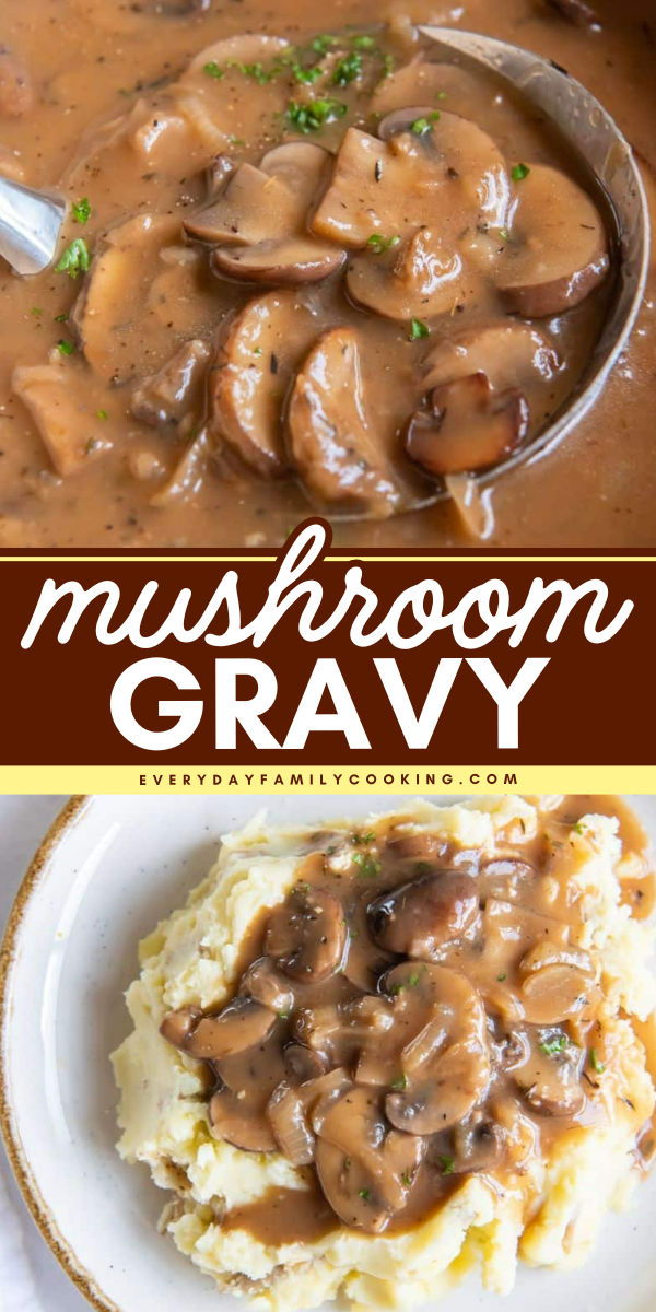 This mushroom gravy makes any meal rich and comforting. From weeknight dinners to Thanksgiving, it's a hit every time! Pioneer Woman Mushroom Gravy, Dairy Free Mushroom Gravy, Dinner Ideas Mashed Potatoes, Quick Mushroom Gravy, Shiitake Mushroom Gravy, Healthy Mushroom Gravy, Mushroom Thanksgiving Recipes, Mushroom Gravy Sauce, Mushroom Sauce Recipe Easy