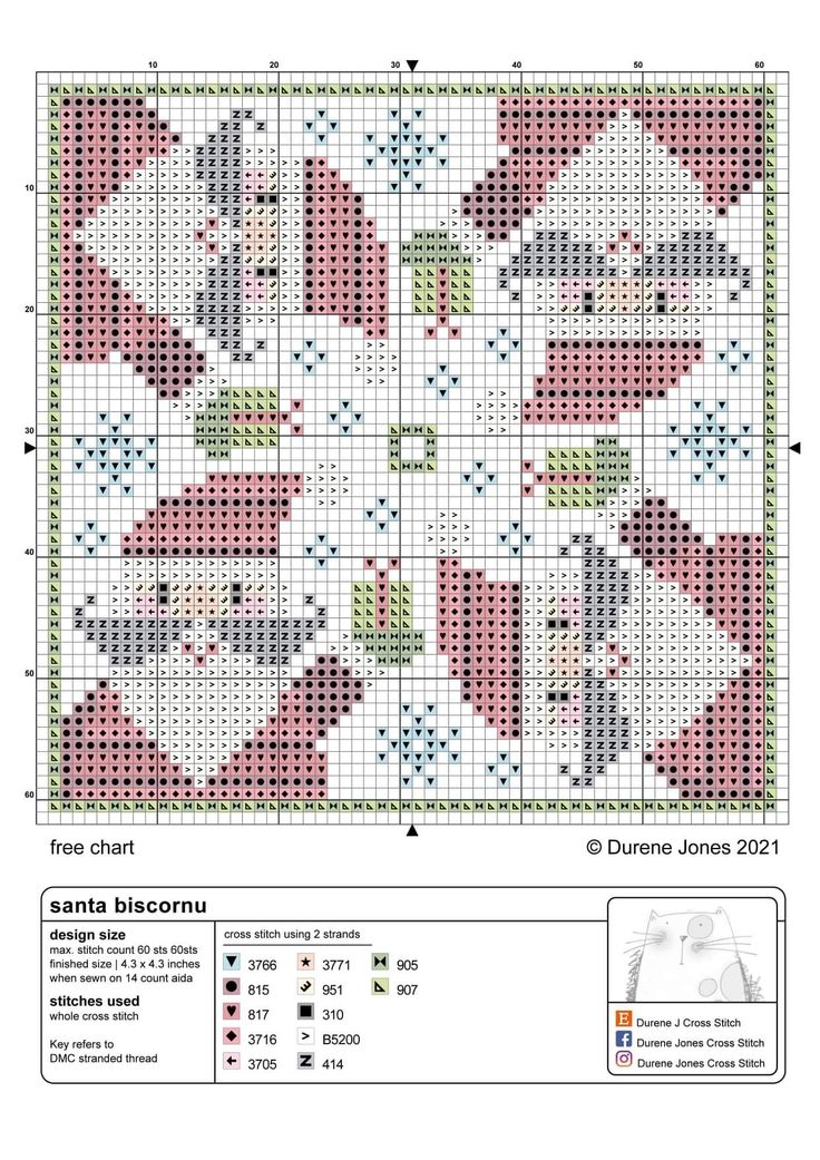 a cross stitch pattern with santa claus on it