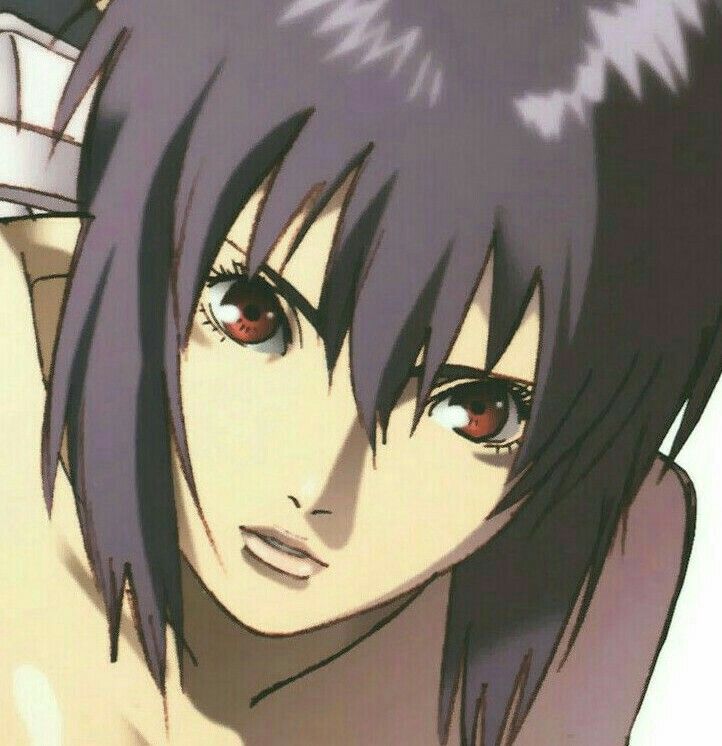 Motoko Kusanagi Icon, Ghost In The Shell Aesthetic, Purple Hair Character, Ghost In Shell, Ghost In The Shell Motoko, Ghost Shell, Scary Drawings, Motoko Kusanagi, One Piece Wallpaper Iphone