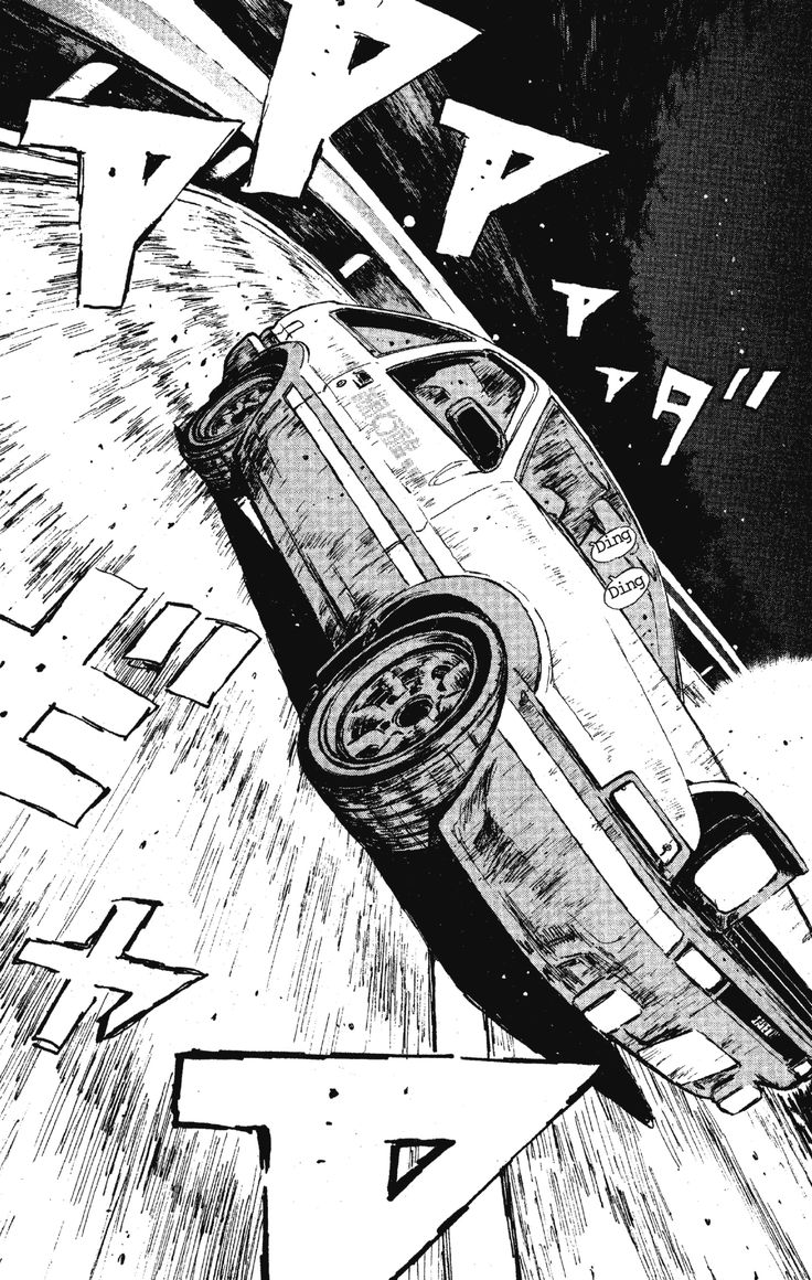 a black and white drawing of a car driving down the road with another car in the background