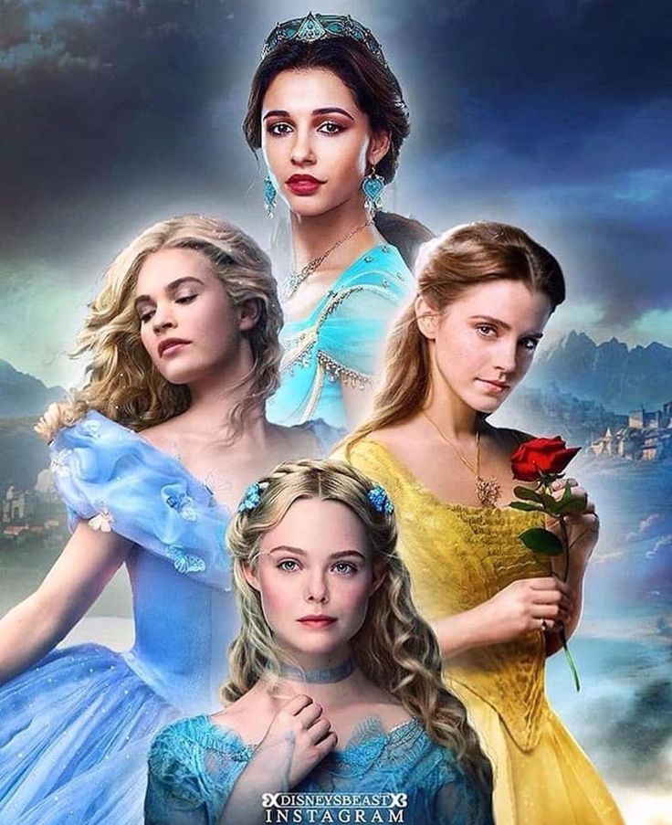 the three princesses from disney's beauty and the beast are shown in this poster