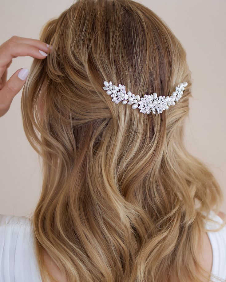 Pearl Wedding Comb Grad Hair, Pearl Bridal Hair Comb, Floral Bridal Comb, Pearl Bridal Comb, Pearl Wedding Hair, Pearl Comb, Pearl Bridal Hair, Bridal Hair Combs Pearl, Wedding Comb