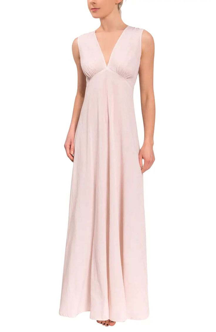 Everyday Ritual Amelia Long Nightgown | Nordstrom Elegant V-neck Sleepwear For Relaxation, Elegant V-neck Nightgown For Loungewear, V-neck Maxi Dress For Wedding Night, V-neck Maxi Dress For Wedding Night In Spring, Spring V-neck Dress For Relaxation, Elegant Summer Nightgown For Sleep, Feminine Maxi Dress For Wedding Night, Elegant Summer Nightgown For Bedtime, Elegant Summer Nightgown For Loungewear