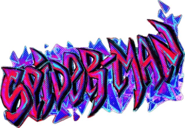 the word graffiti is painted in pink and blue colors with black outlines on it