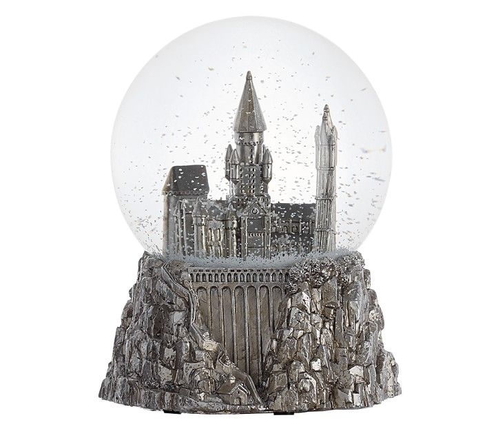 a snow globe with an image of a castle in it