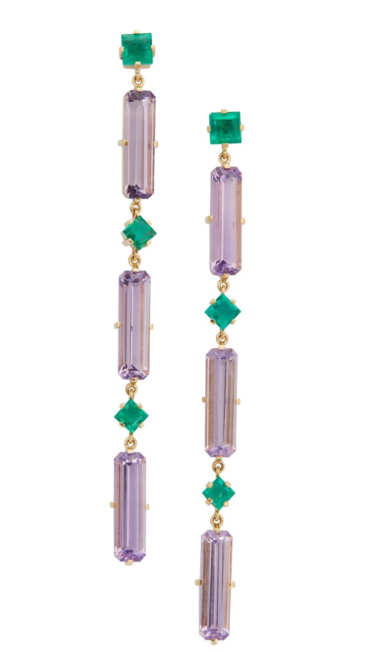 Our stunning Emerald & Amethyst earrings are a spectacular new addition to our collection. These gorgeous sparkling gems flow like water to frame your face. Timeless in style and modern in design. Our signature square prongs allow for the natural beauty of these gems to shine through. They catch all the light possi Flow Like Water, Jewelry Lookbook, Emerald Earrings, Amethyst Earrings, Dream Jewelry, Jewelry Inspo, Modern Jewelry, In Design, Cute Jewelry