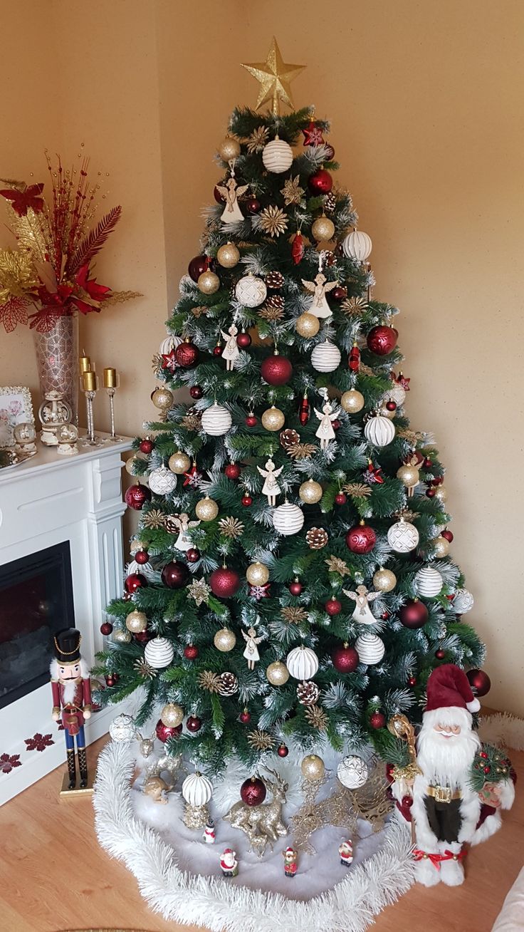 a decorated christmas tree in a living room