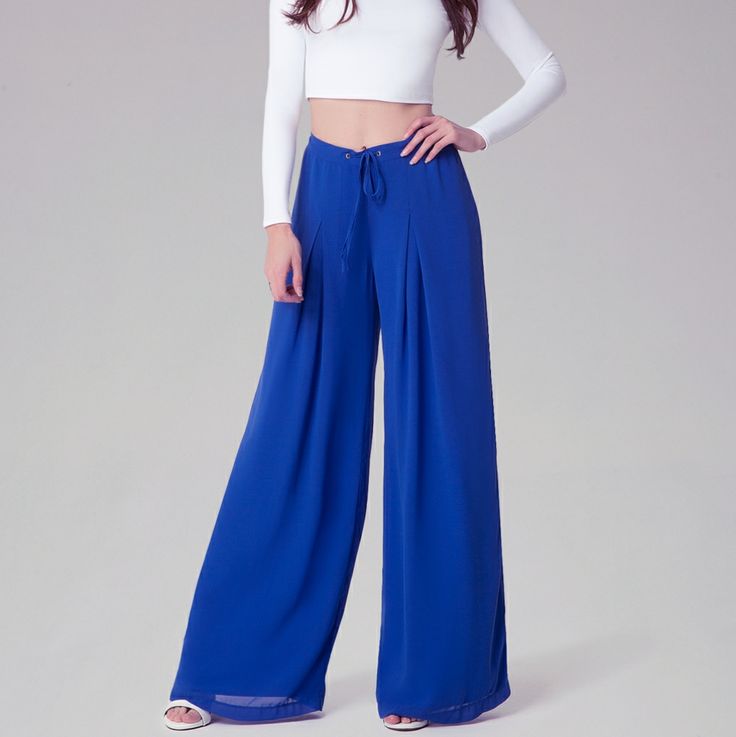 New With Tags, Stunning Georgette Pants With Chic Release Tucks And Dramatic Wide Leg. Fully Lined. Size L. Spring Blue Wide Leg Pants, Blue Full-length Wide Leg Pants For Party, Blue Wide Leg Full Length Party Pants, Blue Wide Leg Full Length Pants For Party, Blue Wide Leg Pants For Summer Party, Blue Full Length Wide Leg Pants For Party, Blue Wide Leg Party Pants, Casual Blue Wide Leg Pants For Party, Blue Full-length Bottoms For Spring