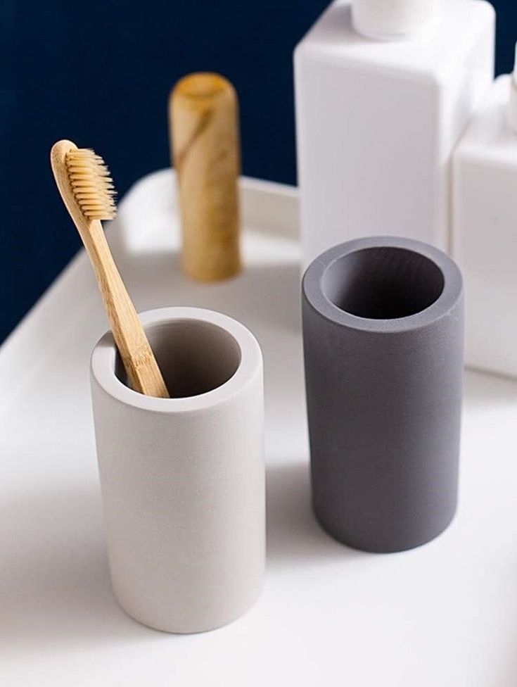 This pack of 2 toothbrush holders are made of diatomite materials, which are with strong water absorption. With perfect size, the bathroom toothbrush holder can be used for storing common toothbrush, electric toothbrush, toothpaste, makeup brush, razor, facial cleaner, pen, cotton swabs, and so on. Toothbrush stand has a simple and modern design that makes the bathroom more fashionable. #bathroomdecor #decor Toothbrush Organizer, Toothbrush Electric, Electronic Toothbrush, Toothbrush Accessories, Toothbrush Organization, Toothbrush And Toothpaste Holder, Razor Holder, Toothbrush Holders, Toothpaste Holder