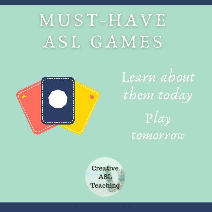 a book cover with the title must have asl games learn about them today play tomorrow