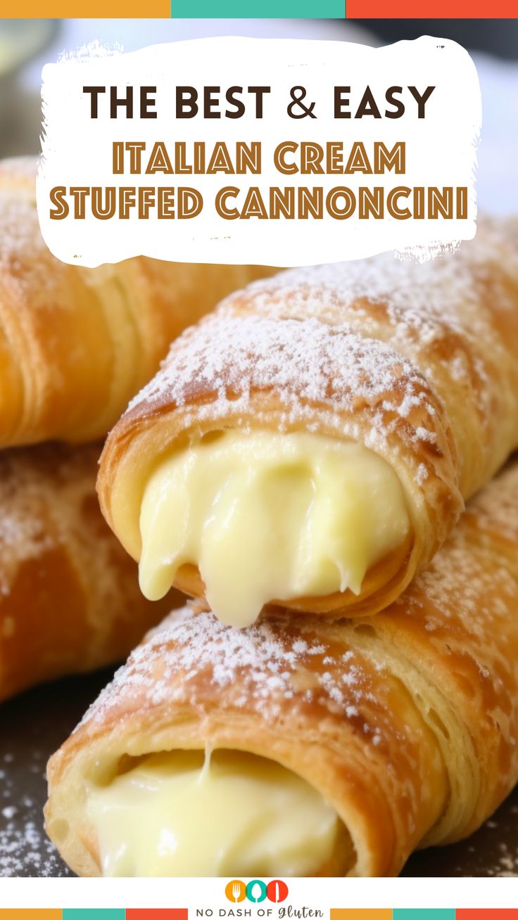 the best and easy italian cream stuffed croissants