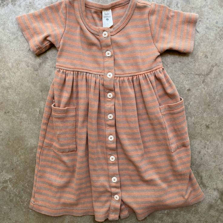 Super Soft Striped Kate Quinn Never Worn Casual Orange Dress For Playtime, Casual Orange Dresses For Playtime, Casual Dresses For Playtime In Fall, Casual Dresses For Playdate In Fall, Cute Brown Summer Dress, Cute Beige Short Sleeve Dress, Cute Brown Spring Dress, Cute Brown Cotton Dress, Casual Orange Playtime Dress