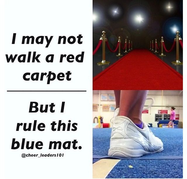 a red carpeted area with two pictures and the words i may not walk a red carpet but i ruler this blue mat