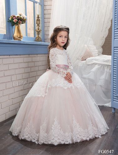 Pink Princess Gown With Long Sleeves, Princess Style Long Sleeve Pink Gown, Princess Style Long Sleeve Tulle Ball Gown, Pink Long Sleeve Princess Gown, Pink Long Sleeve Dress With Lace Bodice, Princess Style Long Sleeve Tulle Gown, Long Sleeve Lace Ball Gown With Lace Bodice, Elegant Long Sleeve Pink Princess Dress, Long Sleeve Lace Dress With Fitted Bodice