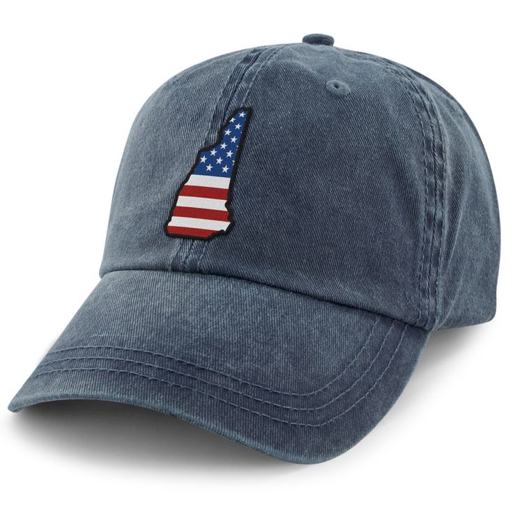 New Hampshire USA Patch Washed Dad Hat - Chowdaheadz Country Style Baseball Cap For Outdoor, Patriotic Baseball Cap For Outdoor, Patriotic Adjustable Baseball Cap For Outdoor, Patriotic Outdoor Baseball Cap, Casual Adjustable Hats Made In Usa, Adjustable Patriotic Hat For Outdoors, Adjustable Patriotic Outdoor Hat, Patriotic Outdoor Cap, Outdoor Cap Made In Usa