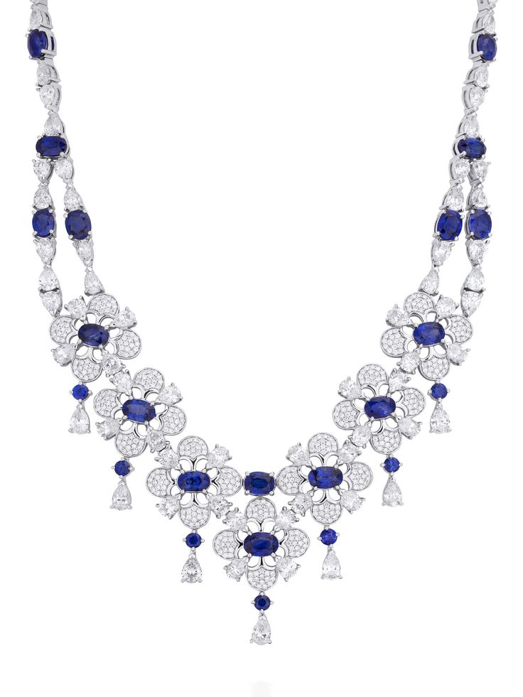 Blues and Royals Sapphire Diamond Necklace | Boodles Boodles Jewellery, Sapphire Diamond Necklace, The Bling Ring, High Jewellery, Jewelry Brands, Diamond Frame, Pear Cut Diamond, Class Design, Bling Rings