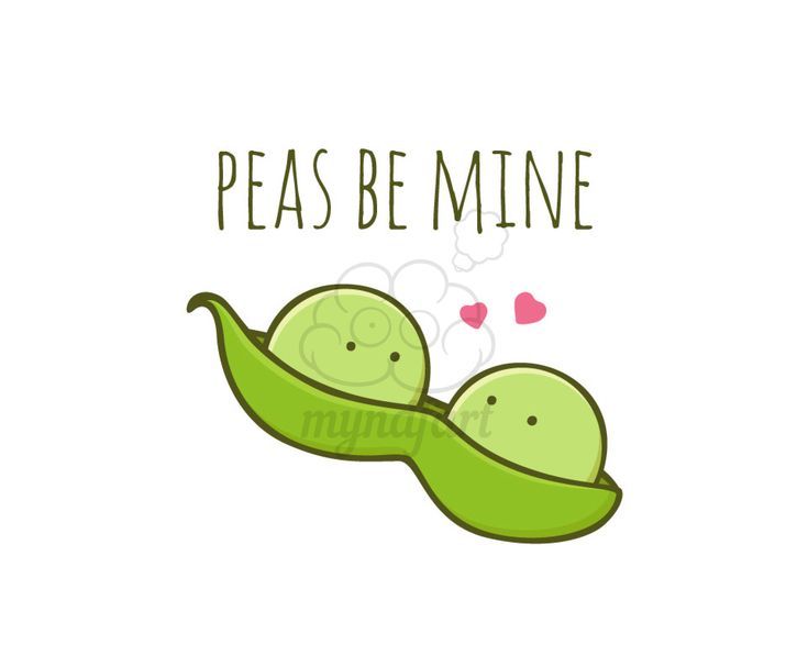 two peas are sitting next to each other with the words pea be mine on it