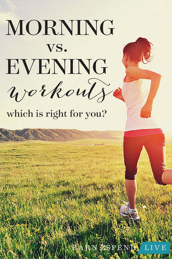 a woman running through a field with the words morning vs evening workout which is right for you?