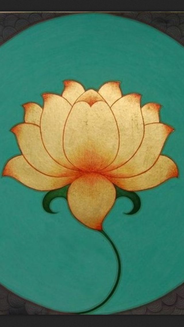 a painting of a yellow flower on a blue background