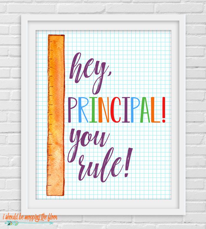 a poster with the words hey, principals you're true in purple and orange