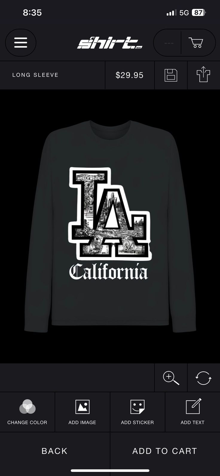 Long sleeve crew neck California Los Angeles cotton shirt Winter T-shirt With Ribbed Cuffs And Crew Neck, Trendy Cotton Crew T-shirt, Graphic Print Crew Neck Tee, Casual Long Sleeve T-shirt For Winter, Urban Cotton T-shirt For Fall, Trendy Winter T-shirt With Logo Print, Winter Cotton Crew T-shirt, Urban T-shirt With Screen Print For Fall, Casual Long Sleeve Graphic T-shirt