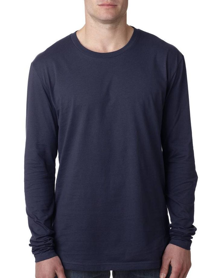 Men's Cotton Long-Sleeve Crew - MIDNIGHT NAVY - L | Next Level Men's Cotton Long Sleeve T-Shirt in Midnight Navy Blue Size Large | Ringspun Wholesale Shirts, Cotton Long Sleeve Shirt, Midnight Navy, Crew Shirt, Blue Gender, Knit Set, Label Sizes, Sleeve Cotton, Classic Looks