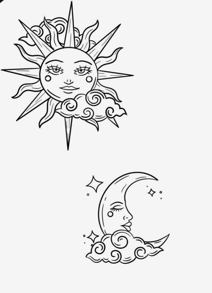 the sun and moon coloring pages