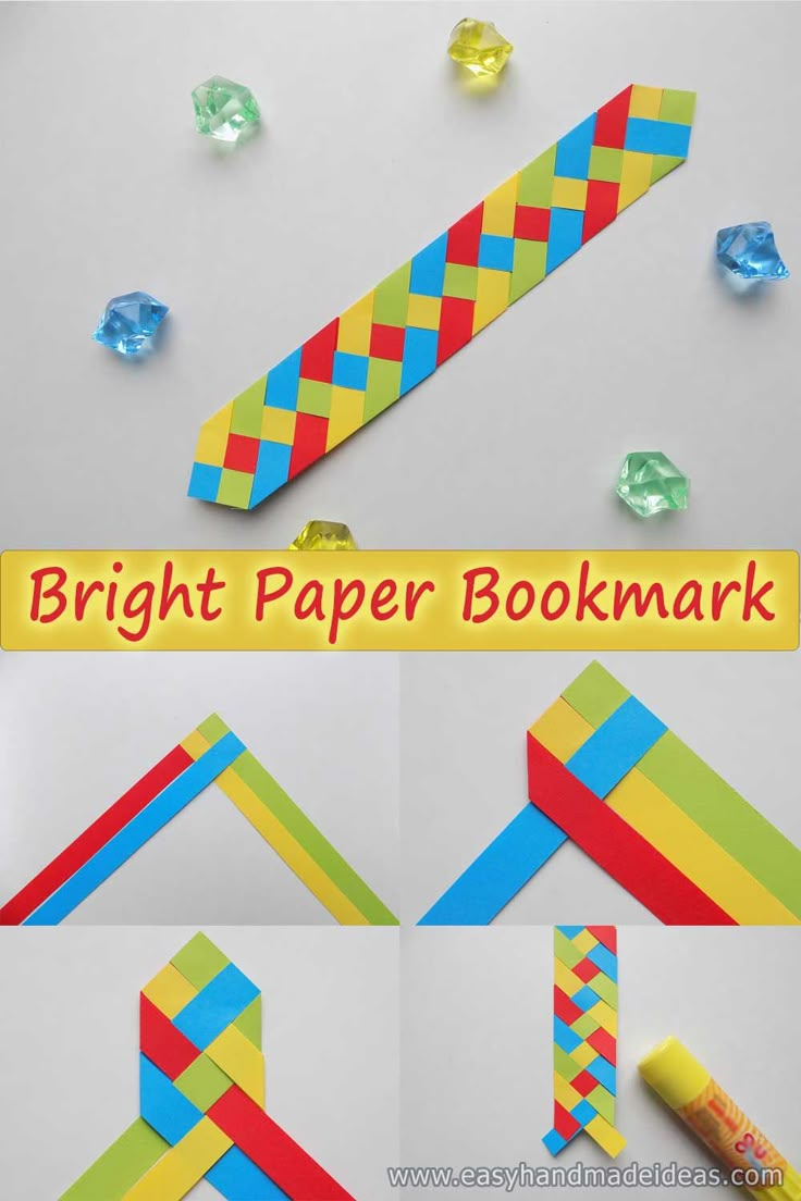 the instructions to make a bright paper bookmark