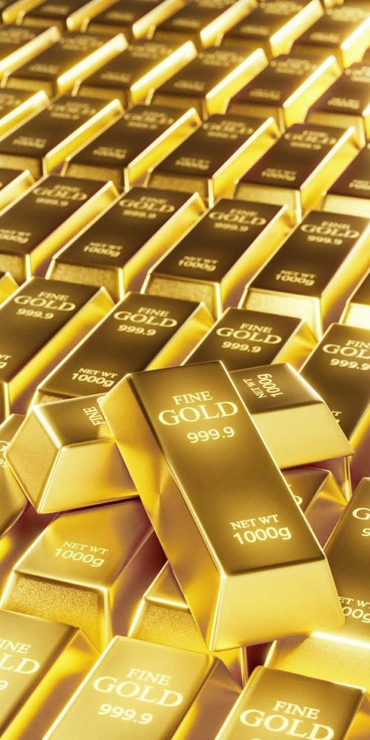 gold bars are stacked on top of each other in this 3d rendering image photo shutterstocker / getty images