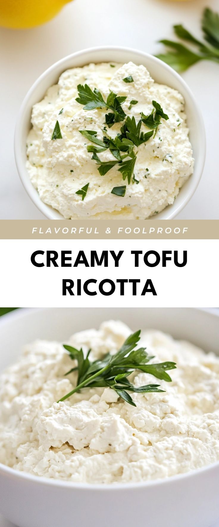 Image for Creamy Tofu Ricotta Tofu Ricotta Recipe, Dairy Free Ricotta Cheese, Dairy Free Lasagna Recipe, Tofu Vegan Recipes, Tofu Lasagna, Whipped Ricotta Recipe, Vegan Ricotta Cheese, Stuffed Tofu, Dairy Free Lasagna