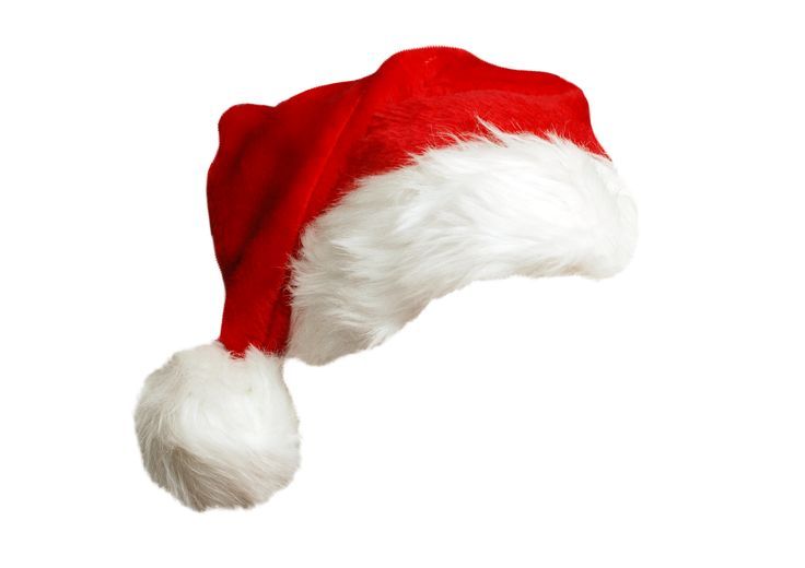 a red and white santa claus hat on a white background