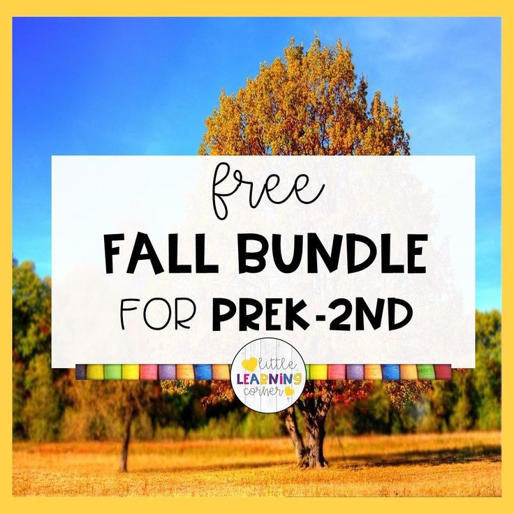 a tree with the words free fall bundle for prek - 2nd