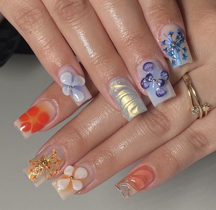 Orchid Nails, Work Nails, Nails Square, Classy Acrylic Nails, Really Cute Nails, Long Square Acrylic Nails, Unique Acrylic Nails, Short Acrylic Nails Designs, Girls Nails