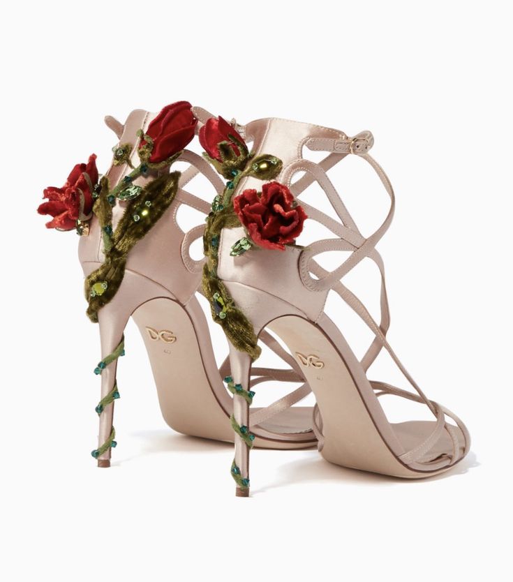 Keira Rose, Wedding Shoes For Women, Rose Sandals, Embroidery Heels, Sandals Gucci, Hak Tinggi, Sandals Wedding, Dr Shoes, Flower Sandals