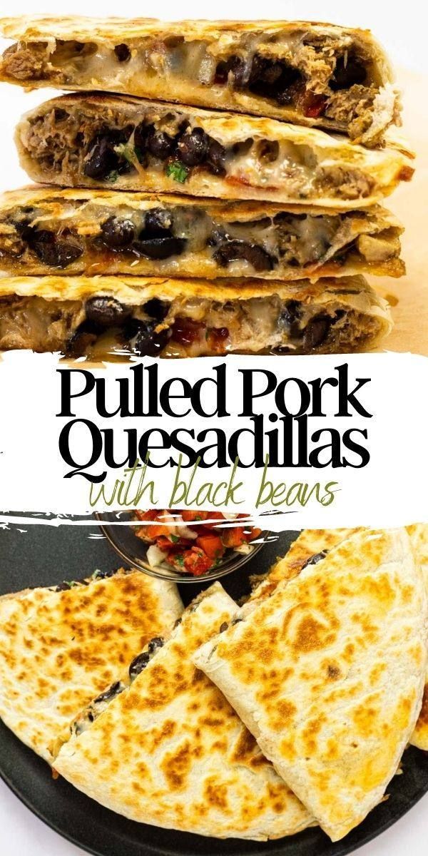 grilled pork quesadillas with black beans are the perfect appetizer