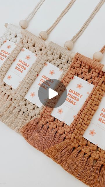 the video shows how to make woven wall hangings with tassels and yarn