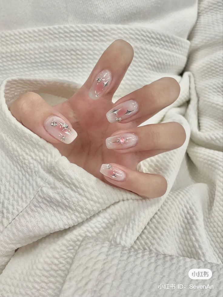 Korea Nail, Unique Nail Art, Asian Nails, Korean Nails, Gel Nails Diy, Minimal Nails, Casual Nails, Blush Nails, Almond Nails Designs