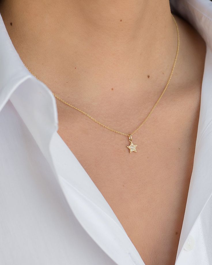 Dainty Star-shaped Yellow Gold Jewelry, Dainty Yellow Gold Star Jewelry, Delicate Yellow Gold Star Jewelry, Star-shaped Single Diamond Jewelry For Gifts, Star-shaped Single Diamond Jewelry Gift, Dainty Star-shaped Diamond Jewelry, Everyday Star-shaped Yellow Gold Jewelry, Everyday Yellow Gold Star Jewelry, Tiny Star-shaped 14k Gold Jewelry