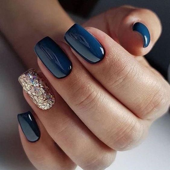 50+ Cute winter nails gel short, winter nail designs and other winter nail art designs: Dark blue winter nails sparkle | If you’re looking for short winter nail ideas, such as winter nail colors 2020, you’ll love these classy winter nail designs Christmas, cute Christmas nails, winter nails acrylic short and winter simple gel nails. #winternails #winternaildesigns #winternailart #shortwinternails #winternailsgel #christmasnails #gelnails #bluewinternails #darkbluenails Blue Nail Color, Navy Blue Nails, Color For Nails, Shaped Nails, Blue Nail, Almond Shaped, Dipped Nails, Prom Nails, Short Acrylic Nails