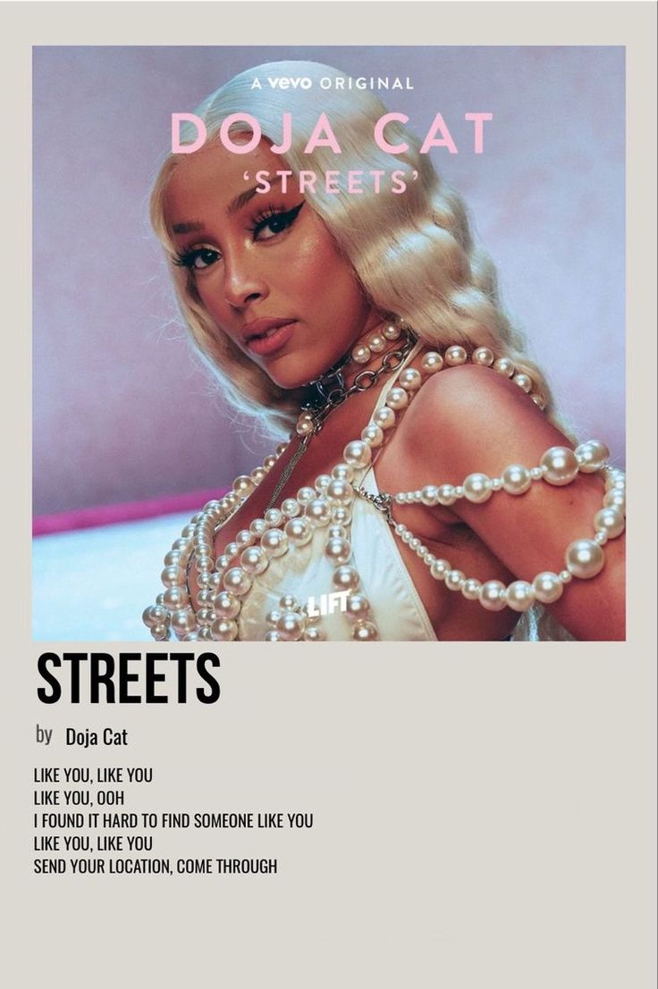 the cover art for doja cat street's album, which features an image of a woman with long blonde hair and pearls