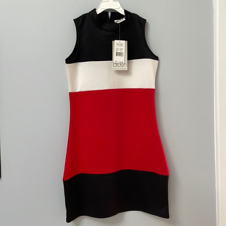 Very Classic Style Girls Dress, Size 12. New With Tags. Black, Red And While. 95% Polyester, 5% Spandex Meaning The Dress Is Very Comfortable With The Right Amount Of Stretch. Red Color Block Casual Dress, Casual Red Color Block Dress, Fitted Color Block Red Dress, Red Fitted Color Block Dress, Fitted Red Color Block Dress, Red Dresses For Kids 11-12, Red Sleeveless Mod Dress, Blush Dresses, Girls Dress